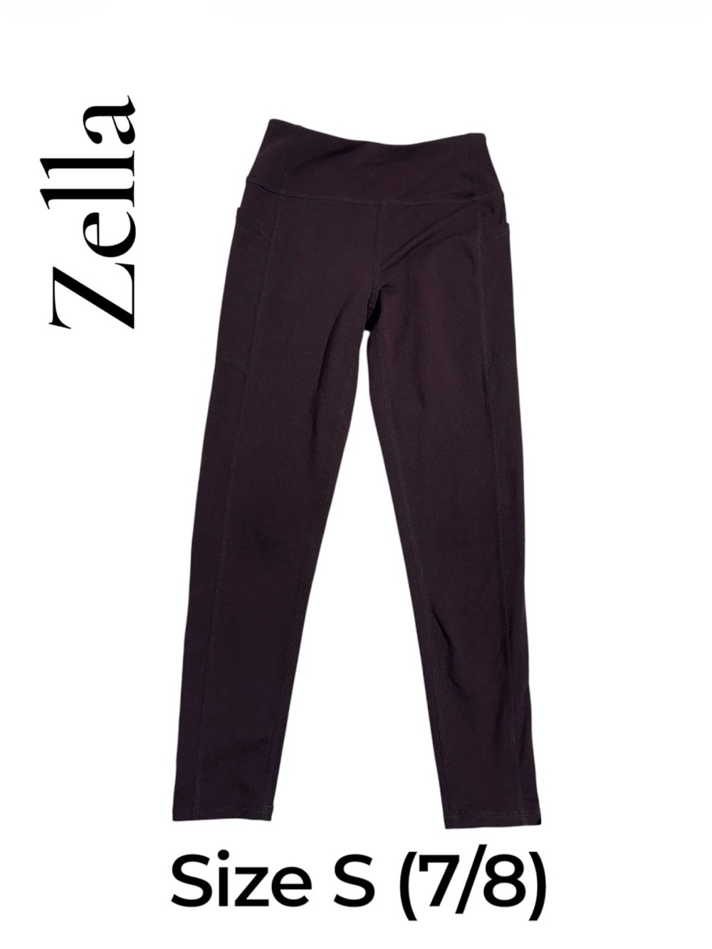 Zella Girls Black High-Rise Performance Leggings Size S (7/8)